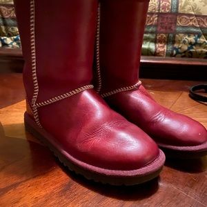 Red leather uggs